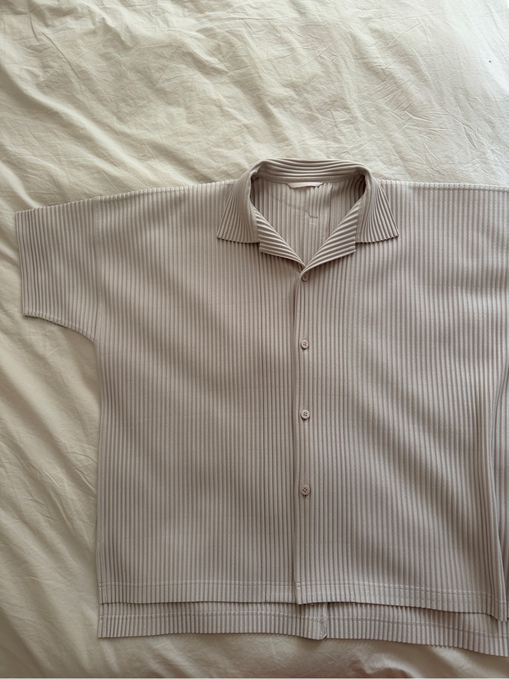Homme Plissé Issey Miyake Short-Sleeve Pleated Button-Down Shirt (Men’s)